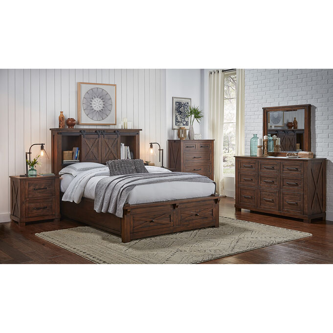 A America | Sun Valley Rustic Timber Queen Storage Bed