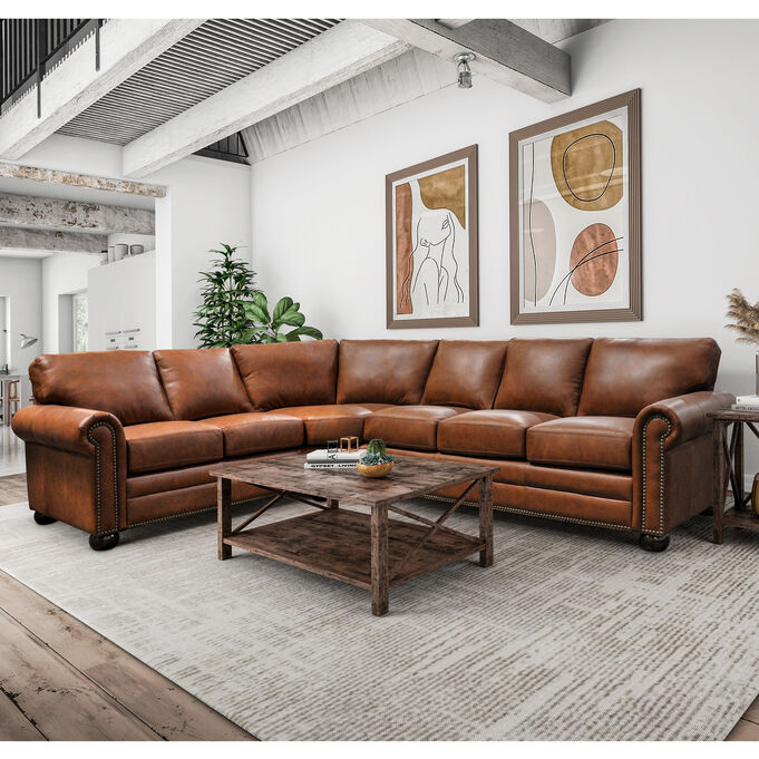 Omnia Leather , Savannah Urban Cedar 2 Piece Left Sofa Sectional