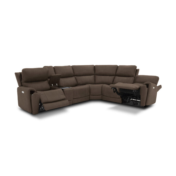 Dylan Cappuccino 6 Piece Sectional with 2 Power Ends