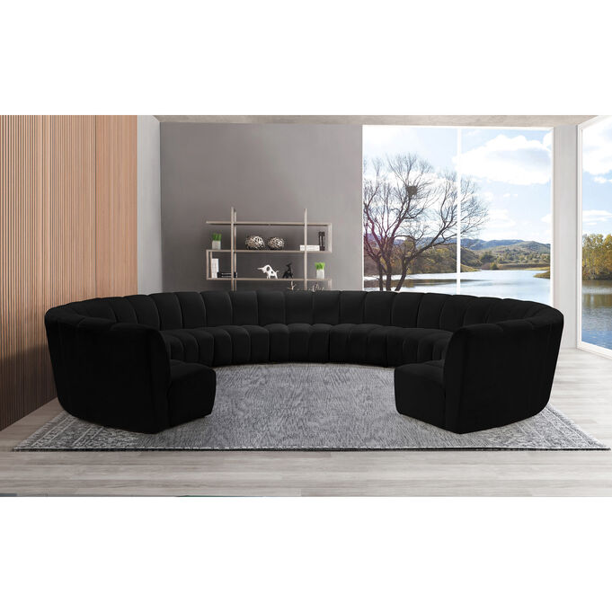 Meridian Furniture , Infinity Black 11 Piece Modular Sectional