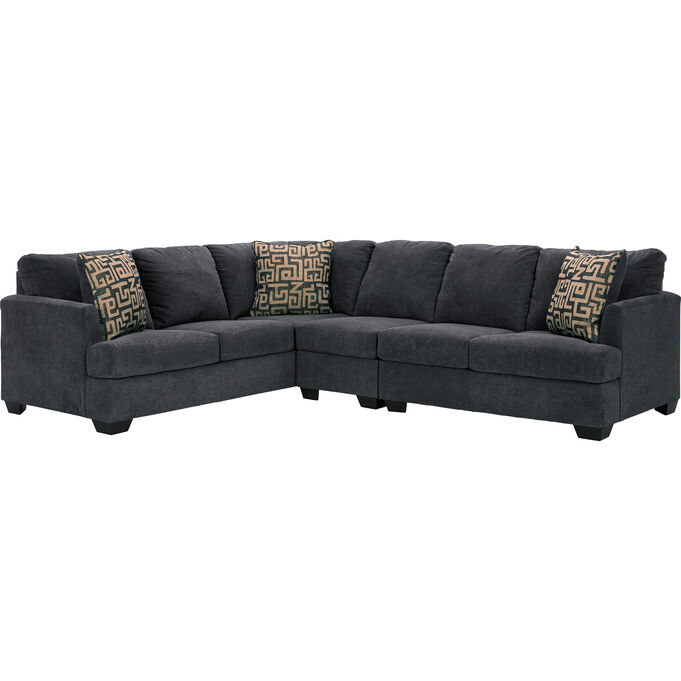 Ashley Furniture , Ambrielle Gunmetal 3 Piece Right Sofa Sectional
