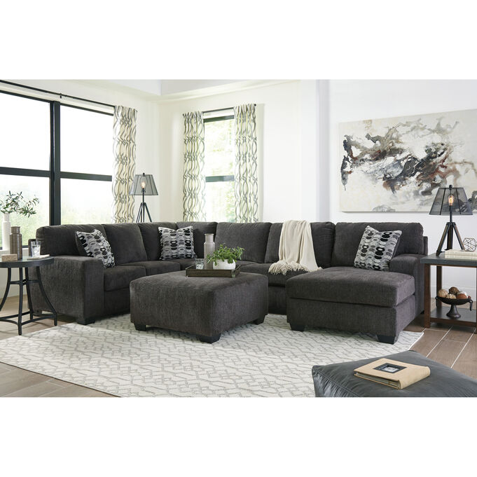 Ashley Furniture | Ballinasloe Smoke 3 Piece Right Chaise Sectional