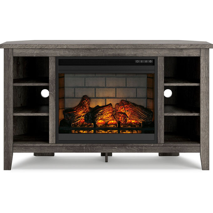 Ashley Furniture | Arlenbry Gray Infrared Electric Fireplace Corner Console