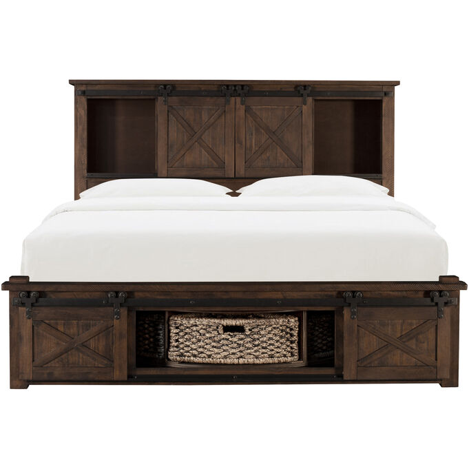 Sun Valley Rustic Timber Cal King Rotating Storage Bed