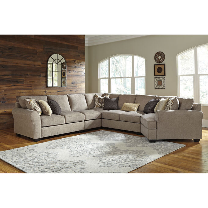Ashley Furniture | Pantomime Driftwood 5 Piece Right Cuddler Sectional