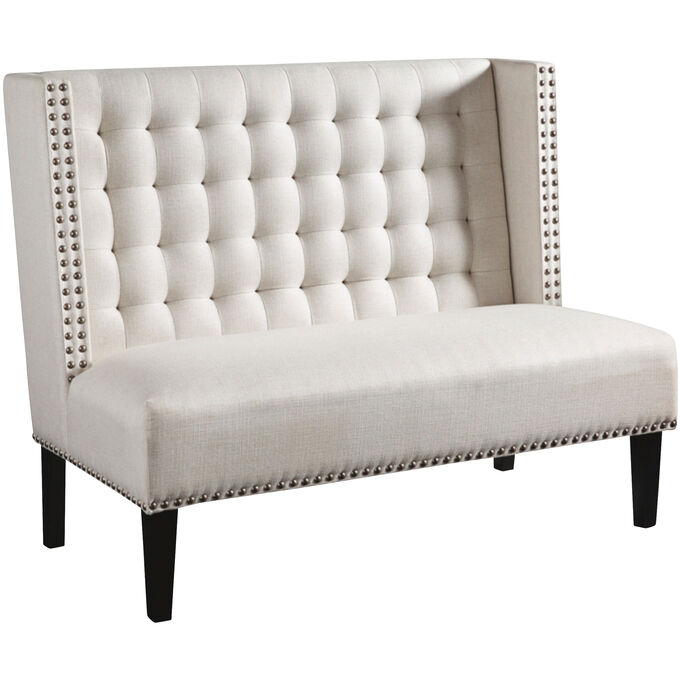 Ashley Furniture | Beauland Ivory Tufted Accent Bench
