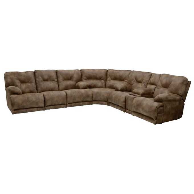 Voyager Brandy 3 Piece Reclining Sectional