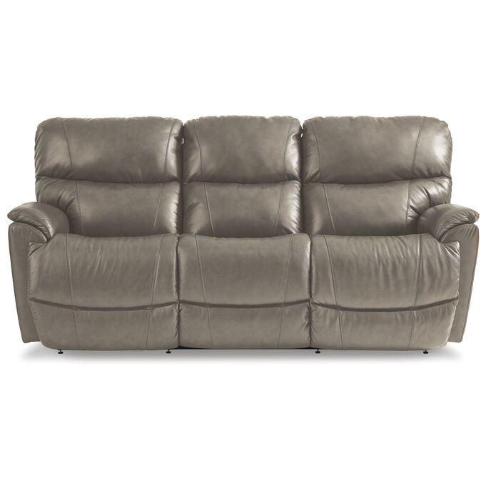 La-Z-Boy , Trouper Leather Gray Tri Power Reclining Sofa