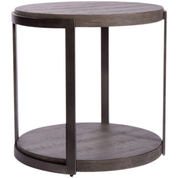 Modern View Gauntlet Gray Round End Table