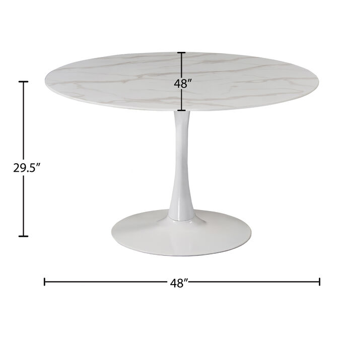 Tulip White 48 Inch Dining Table