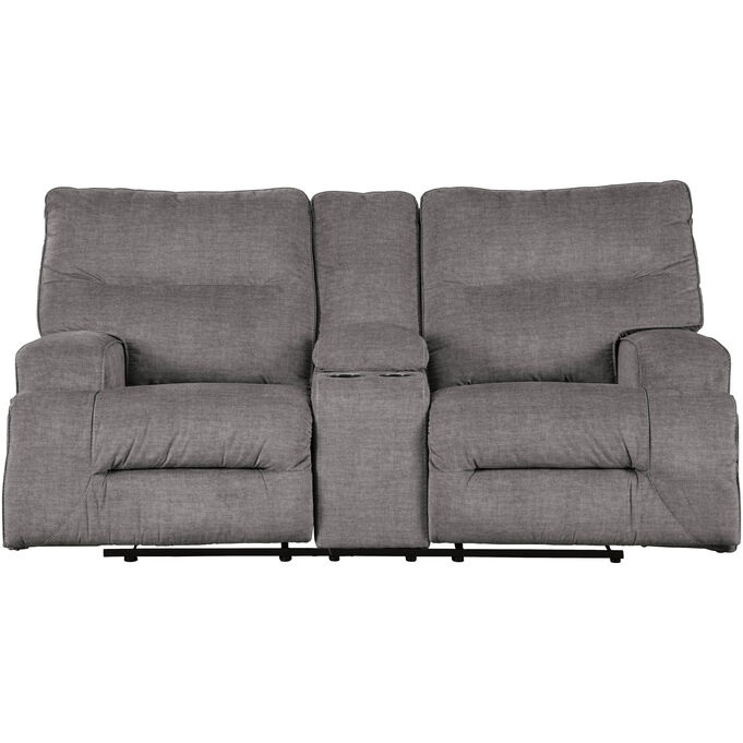 Ashley Furniture | Coombs Charcoal Reclining Console Loveseat
