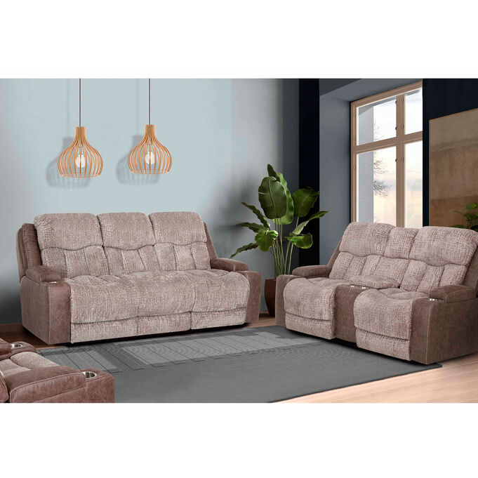 Aire Dove Power+ Reclining Console Loveseat