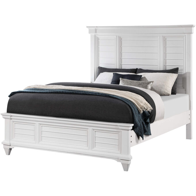 Hilton Head White Queen Panel Bed