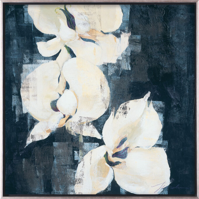 Art Effects | Shadow Orchids II Framed Canvas | Blue