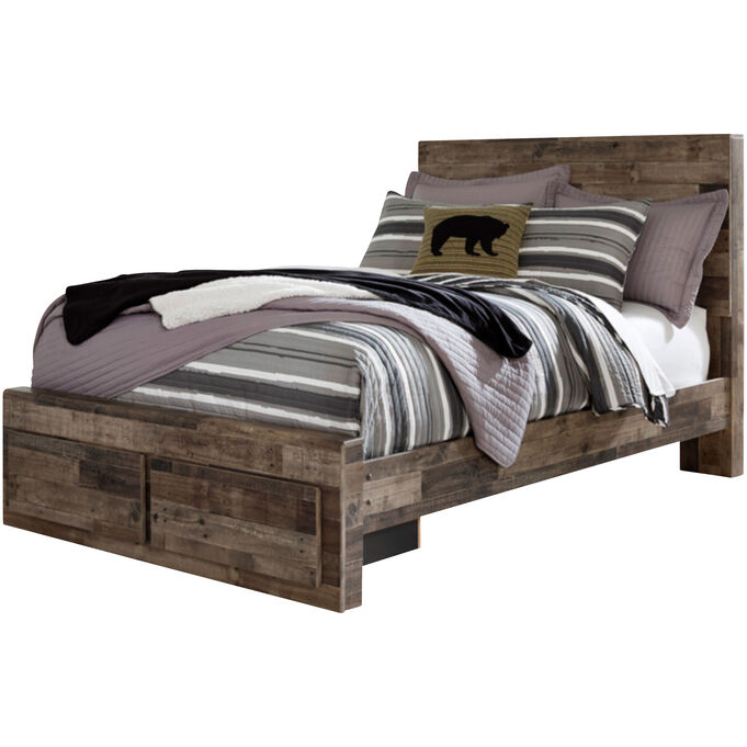 Ashley Furniture | Derekson Gray Full 2 Drawer Storage Bed