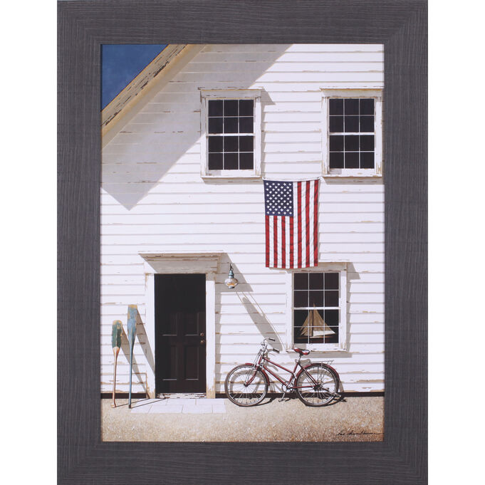 Art Effects , Red Bicycle Framed Artwork , White