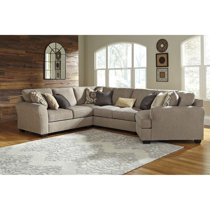 Ashley Furniture | Pantomime Driftwood 4 Piece Right Cuddler Loveseat Sectional