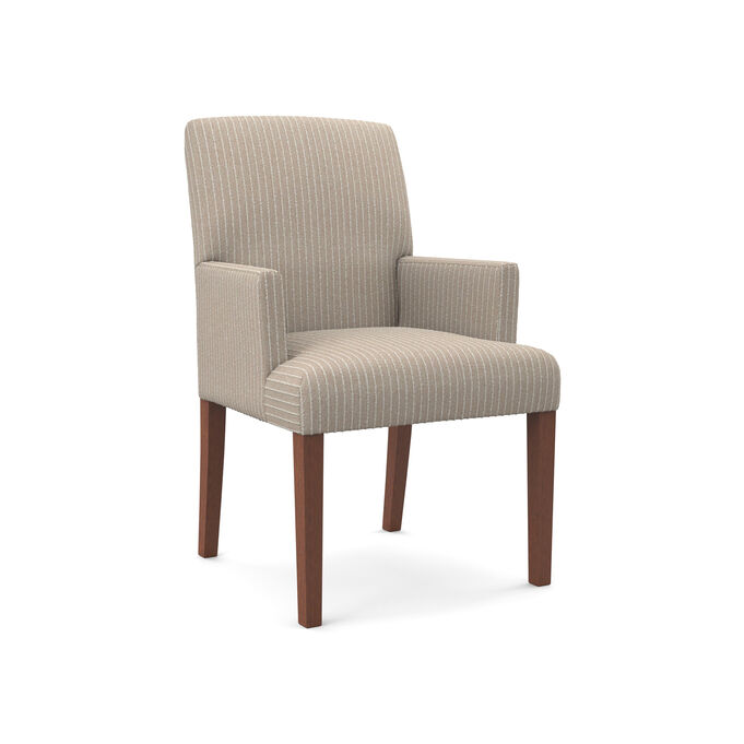 Denai Khaki Linen Upholstered Arm Chair