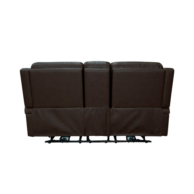 Hayley Burnt Umber Power Reclining Console Loveseat with Power Headrests