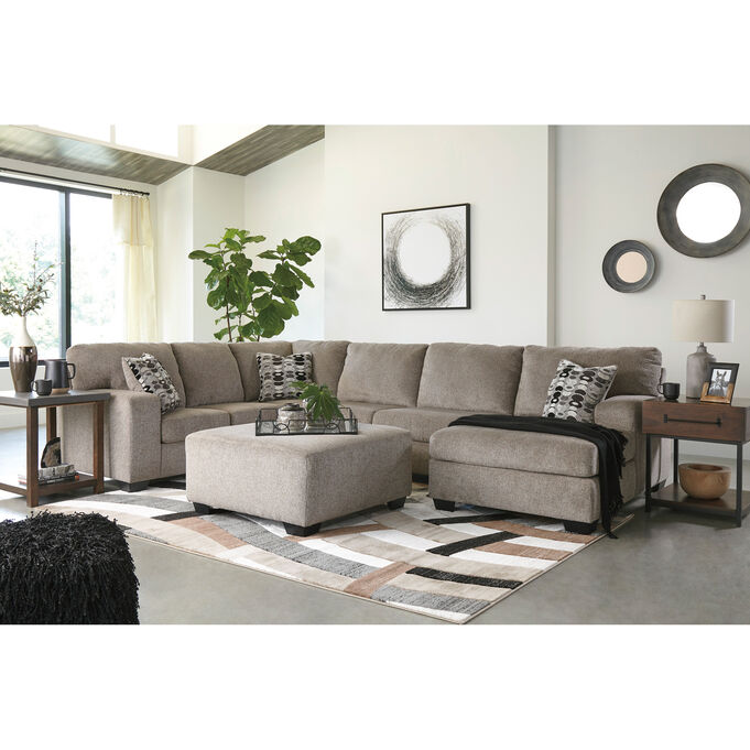 Ashley Furniture | Ballinasloe Platinum 3 Piece Right Chaise Sectional