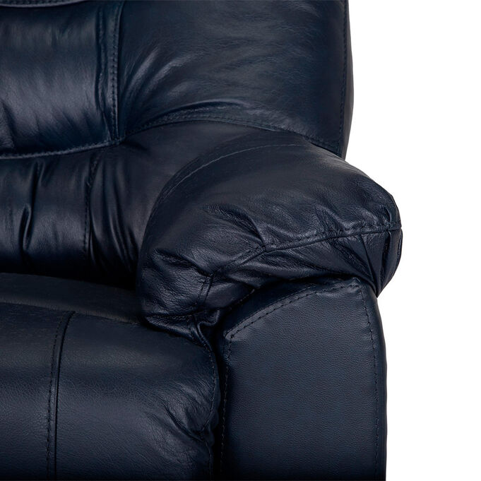 Yogi Navy Leather Swivel Recliner