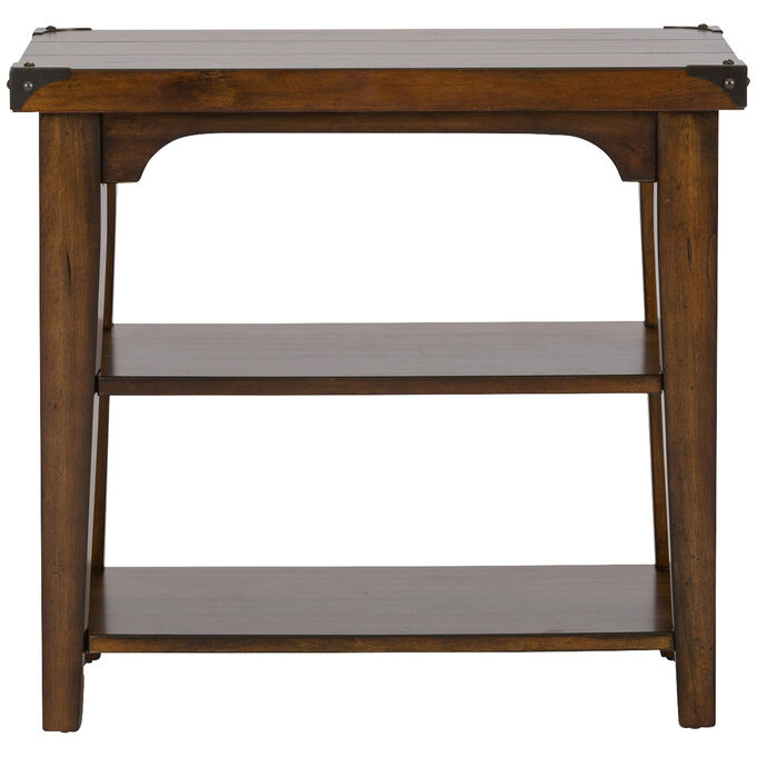 Liberty Furniture , Aspen Skies Brown Russet Chairside Table
