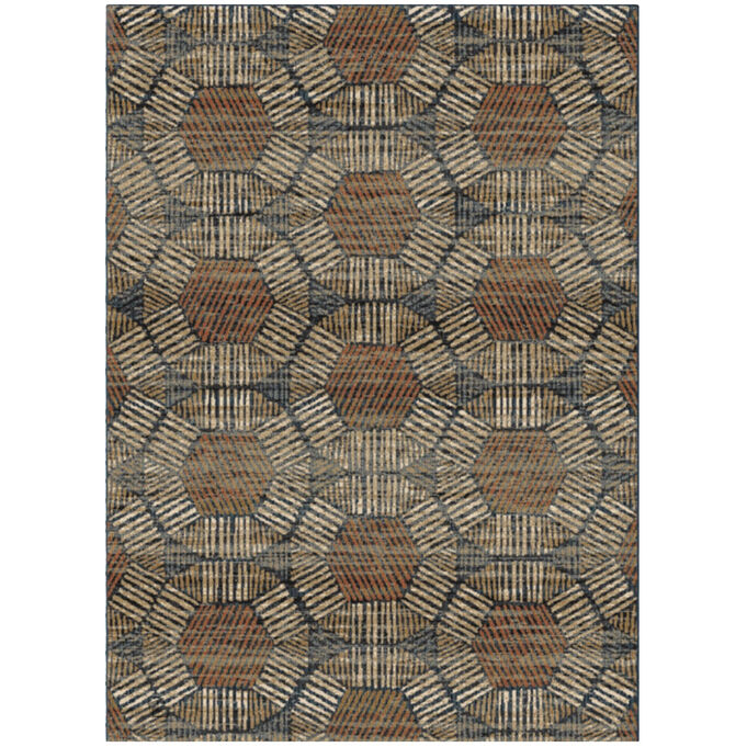 Aria Textured Penny Blue 9x13 Rug
