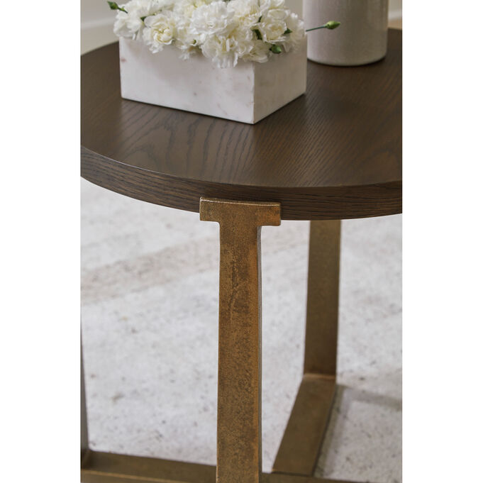 Balintmore Brown Round End Table