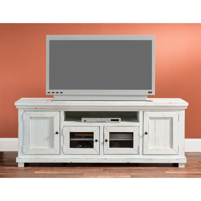 Willow Distressed White 74 Inch Console