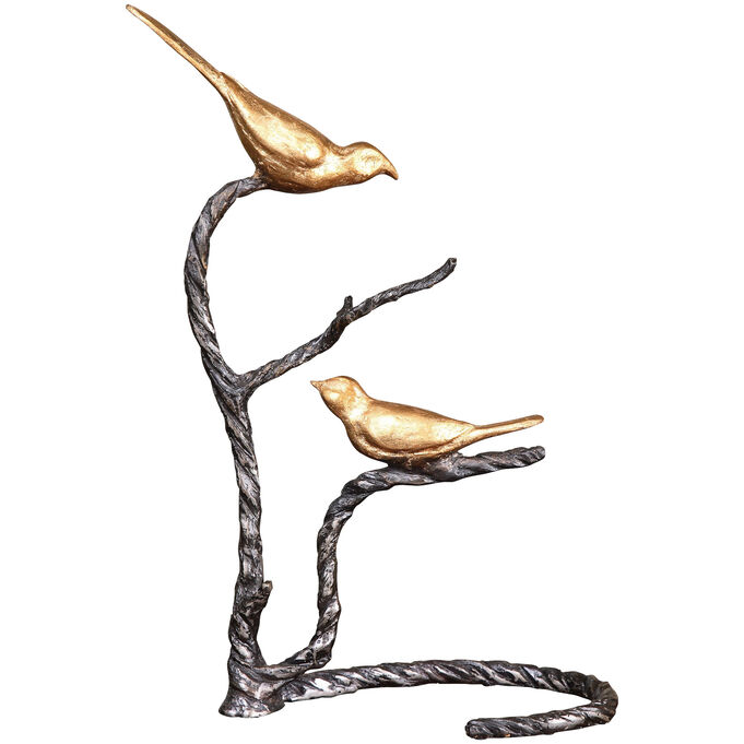 Uttermost | Birds On A Limb Gold Sculpture