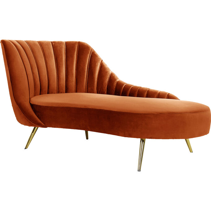Meridian Furniture , Margo Cognac Chaise Lounge