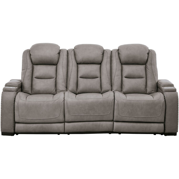Ashley Furniture , The Man Den Gray Power Reclining Sofa