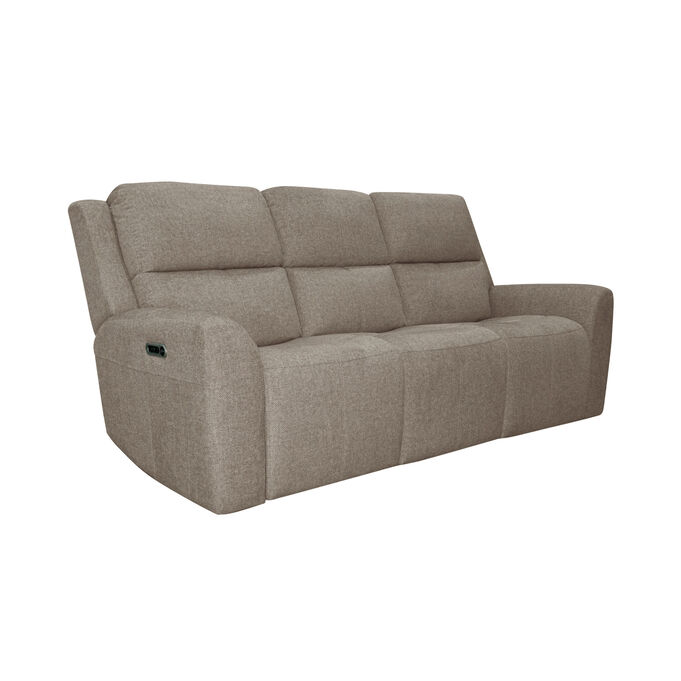 Taylor Fog Power Reclining Sofa with Power Headrests