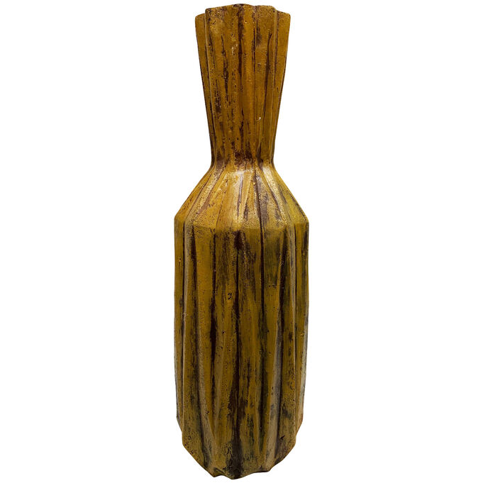 Promart , Terracotta Botellon Diamante Mustard Vase