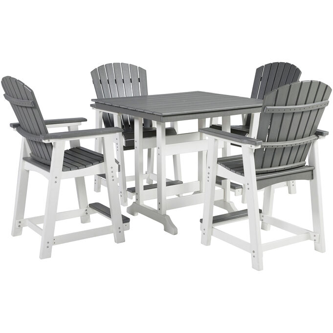 Ashley Furniture | Transville Gray 5 Piece Counter Dining Set