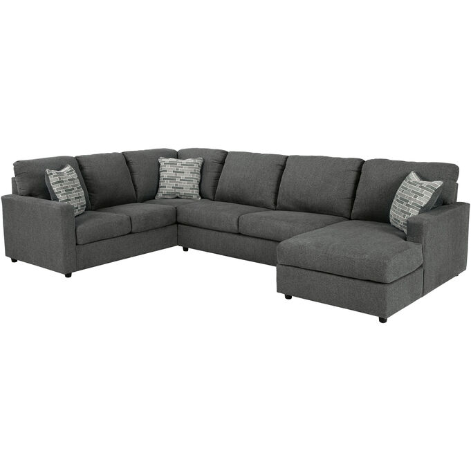 Edenfield Charcoal 3 Piece Right Chaise Sectional