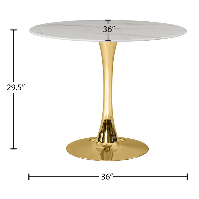 Tulip Gold 36 Inch Dining Table