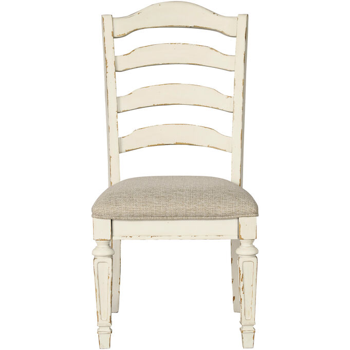 Ashley Furniture | Realyn Chipped White Ladderback Side Chair