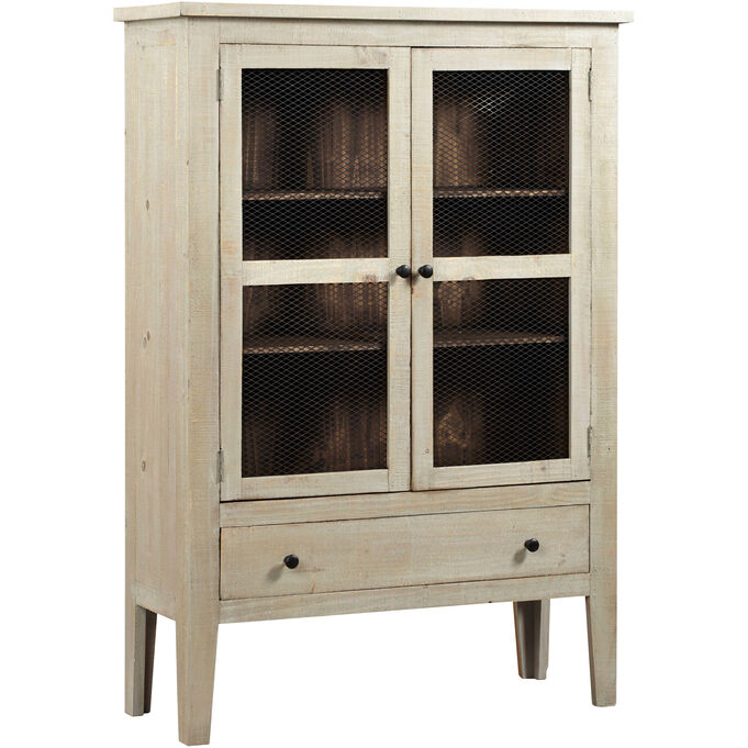 Progressive Furniture , Isabella Washed Linen And Pine Display Cabinet