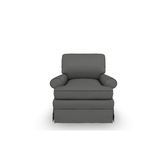 Best Home Furnishings | Quinn Chenille Charcoal Swivel Glider Chair