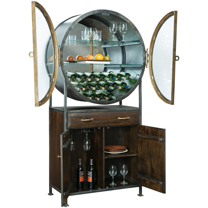 Rob Roy Dark Wood Wine And Bar Cabinet