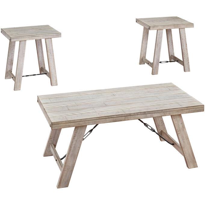 Ashley Furniture | Carynhurst Whitewash Set of 3 Tables