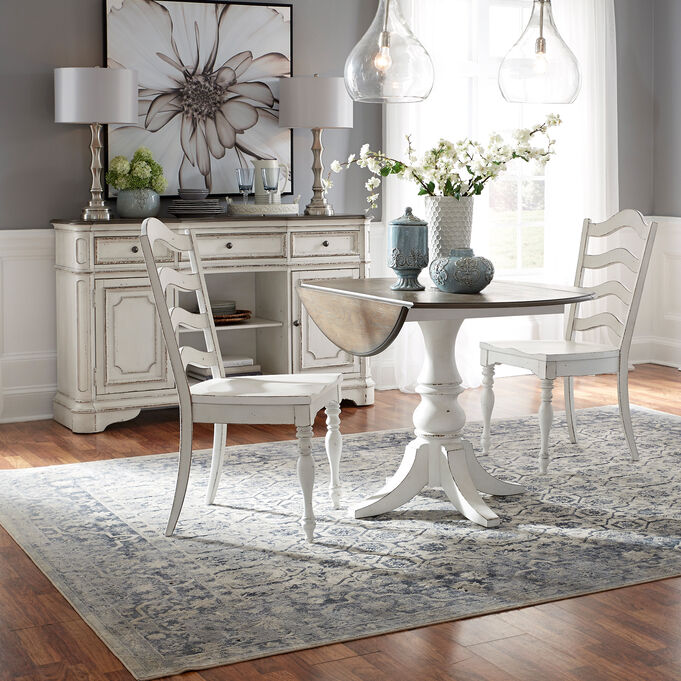 Liberty Furniture | Magnolia Manor White 3 Piece Ladder Drop Leaf Dining Set
