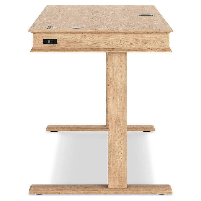 Elmferd Light Brown Adjustable Height Desk