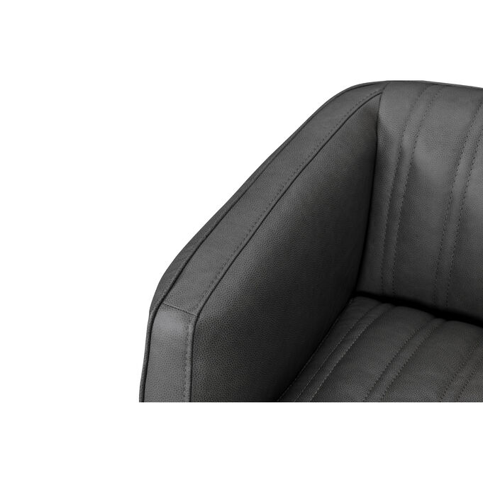 Koji Charcoal Leather Swivel Chair