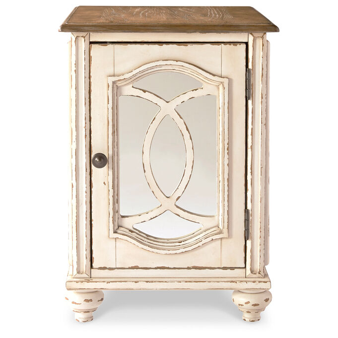 Ashley Furniture | Realyn White Mirror Chairside End Table