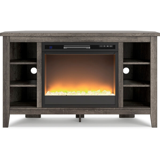 Ashley Furniture | Arlenbry Gray 48" Electric Fireplace Corner Console