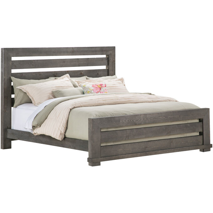 Progressive Furniture | Willow Distressed Gray Queen Slat Bed