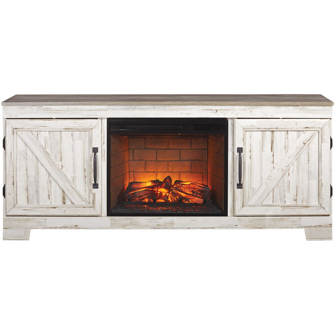 Aspen White 64 Inch Fireplace Console