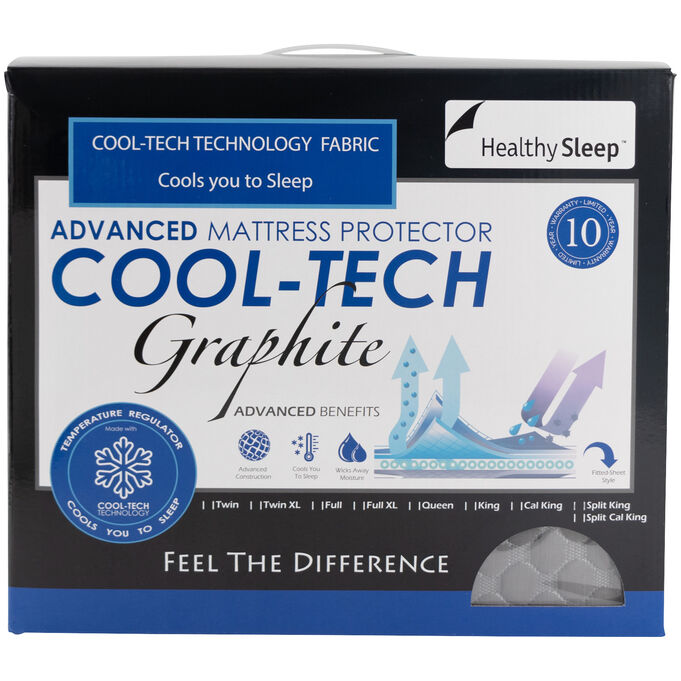 Gbs Enterprises , Healthy Sleep Refresh And Chill Graphite Twin XL Mattress Protector , Black